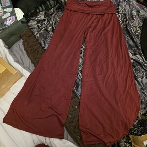 Aerie Offline Maroon Wide-Leg Pants